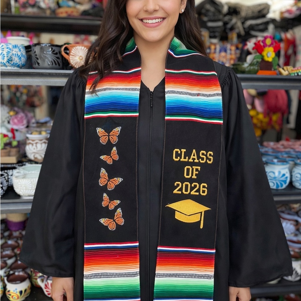 Mexican Graduation Class 2026 Mexican sash /stole butterfly